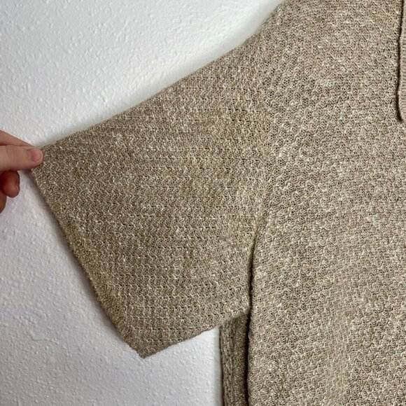 Elisabeth Vintage Linen Blend Button Down Knit Collar Blouse Size: 1X - Picture 7 of 14